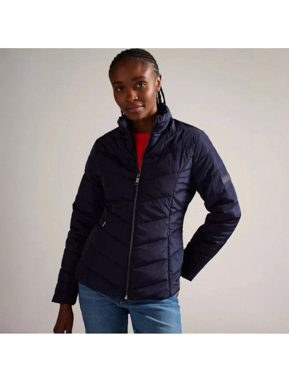 Ted Baker Women's Renika Packable Puffer Jacket Navy Size 2 Medium New with Tag